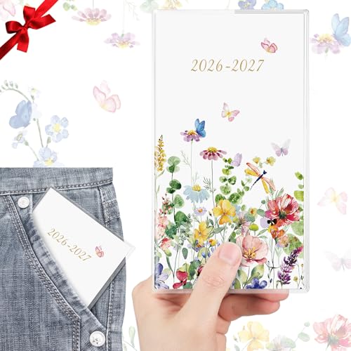 ReliThick Taschenkalender 2026–2027, klein, Monatsplaner, Notizbuch mit PVC-Einband, Taschenkalender, Tagebücher, Notizblöcke, Wertschätzungsgeschenk für Frauen, Mutter, Freunde, Lehrer (Wildblumen) ReliThick Taschenkalender 2026–2027, klein, Monatsplaner, Notizbuch mit PVC-Einband, Taschenkalender, Tagebücher, Notizblöcke, Wertschätzungsgeschenk für Frauen, Mutter, Freunde, Lehrer (Wildblumen) von ReliThick