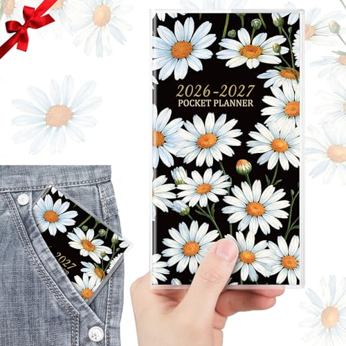 ReliThick Taschenkalender 2026–2027 für Geldbörse, kleiner Monatsplaner, Notizbuch mit PVC-Einband, Taschenkalender, Notizblöcke, Wertschätzungsgeschenk für Frauen, Mutter, Freunde, Lehrer (schwarzes ReliThick Taschenkalender 2026–2027 für Geldbörse, kleiner Monatsplaner, Notizbuch mit PVC-Einband, Taschenkalender, Notizblöcke, Wertschätzungsgeschenk für Frauen, Mutter, Freunde, Lehrer (schwarzes von ReliThick