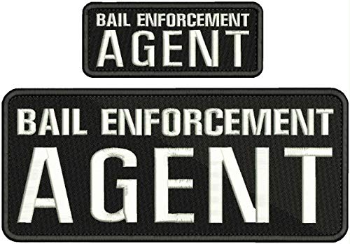HightSeller Bail Enforcement Agent EMB Patch 4 x 10 und 2 x 5 Haken auf der Rückseite, Schwarz/Weiß von $/Reliable