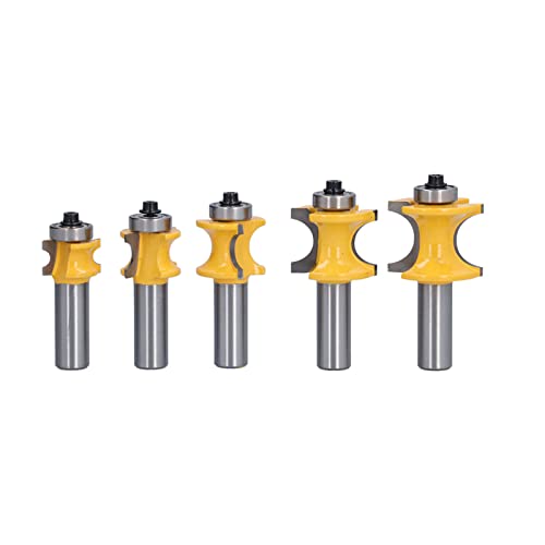 1 / 2in Shank Router Bit Set | 5Pcs Half Round Bullnose Wood Milling Cutter for CNC / Engraving Machine | Carbon Steel Body & Alloy Cutter Head | 7 / 8in to 1 - 3 / 8in Diameters 1 / 2in Shank Router Bit Set | 5Pcs Half Round Bullnose Wood Milling Cutter for CNC / Engraving Machine | Carbon Steel Body & Alloy Cutter Head | 7 / 8in to 1 - 3 / 8in Diameters von Reliant Jazzy