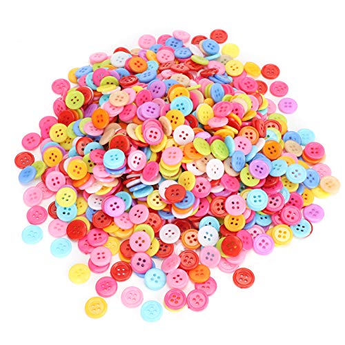 1000Pcs Mixed Color Buttons | Plastic Sewing Buttons for DIY Clothing/Crafts/Scrapbooking | 12mm & 15mm Weather - Proof Handmade Accessories (12mm) von Reliant Jazzy