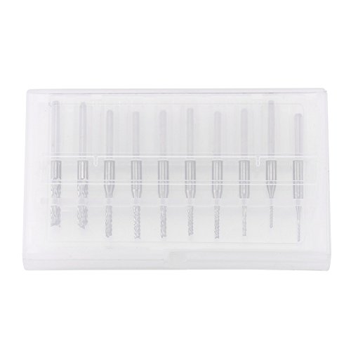 10pcs 0.8mm - 3.17mm Carbide End Mill Bits | 1 / 8 Shank CNC Router Bits for PCB / Plastics / Hard Wood | Enhanced Detail Engraving & Milling Tools with Defined Cutting Profiles von Reliant Jazzy