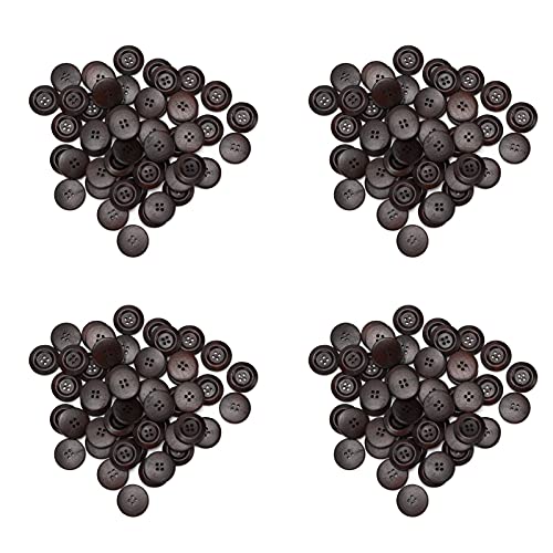 200Pcs Wooden Buttons 4 Holes 25mm | Dark Coffee Coat Clothing Decoration | DIY Sewing/Scrapbooking/Card Making | Sustainable Composite Wood von Reliant Jazzy