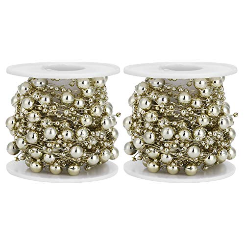 2Pcs ABS Five - Pointed Star Pearls Beads String | 10m Length for Wedding/Christmas/DIY Crafts | Electroplated & Eco - Friendly Decoration Garland (10m/volume) von Reliant Jazzy