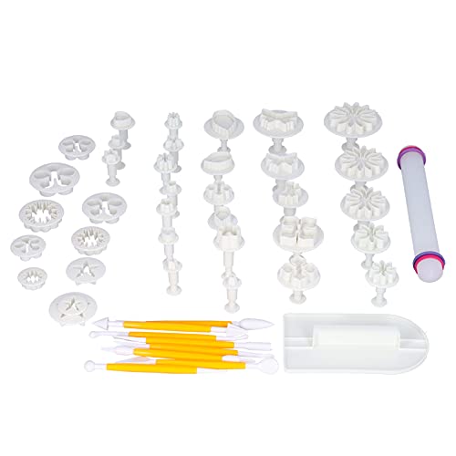 46pcs Fondant Cake Decorating Kit | Food - Grade Plastikkekse Cutters/Biscuit Formers | Backwerkzeuge für Kuchen/Gebäck/Schokolade | Sicheres DIY -Kit für junge Benutzer und 46pcs Fondant Cake Decorating Kit | Food - Grade Plastikkekse Cutters/Biscuit Formers | Backwerkzeuge für Kuchen/Gebäck/Schokolade | Sicheres DIY -Kit für junge Benutzer und von Reliant Jazzy