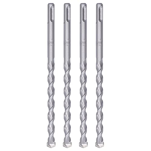 4Pcs Hammer Rock Drill Bits | Alloy Steel Round Shank for Concrete/Masonry/Stone | Carbide Tip for Quick Drilling & Extended Service | Sturdy & Solid Construction Tools (12 * 200mm) von Reliant Jazzy