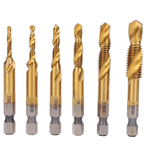 6Pcs HSS Tap Drill Bits Set | M3 - M10 High Speed Steel & Metal Coated | Hex Shank Thread Hand Tool for Carbon Steel/Copper/Magaluma | Oxidation & Friction Protection 6Pcs HSS Tap Drill Bits Set | M3 - M10 High Speed Steel & Metal Coated | Hex Shank Thread Hand Tool for Carbon Steel/Copper/Magaluma | Oxidation & Friction Protection von Reliant Jazzy