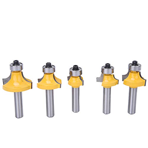 8mm Round Over Router Bits 5pcs | YG8 Alloy for Wood Corner / Chamfer Cutting | Heat Tolerant Woodworking Cutter for MDF / Plywood von Reliant Jazzy