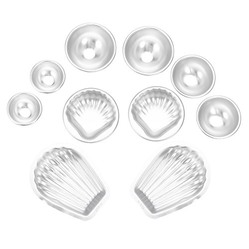 Badebombenformen, Aluminiumlegierung handgefertigte Badebombenformen, sprudelreiche Handwerksdatum für Badebomben und Kuchen, die silbrige Weiße verschiedene Größen und Formen (Kombination 1) von Reliant Jazzy