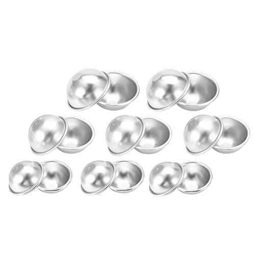 Badebombenformen, Aluminiumlegierung handgefertigte Badebombenformen, sprudelreiche Handwerksdatum für Badebomben und Kuchen, die silbrige Weiße verschiedene Größen und Formen (Kombination 4) von Reliant Jazzy
