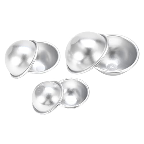 Badebombenformen, Aluminiumlegierung handgefertigte Badebombenformen, sprudelreiche Handwerksdatum für Badebomben und Kuchen, die silbrige Weiße verschiedene Größen und Formen (Kombination 7) von Reliant Jazzy