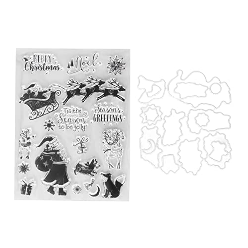 Christmas Clear Stamps | Safe Material for DIY Cards/Envelopes/Scrapbooking | Reusable Transparent Stamp with Cutting Die | 8.1 x 6.1in Christmas Clear Stamps | Safe Material for DIY Cards/Envelopes/Scrapbooking | Reusable Transparent Stamp with Cutting Die | 8.1 x 6.1in von Reliant Jazzy