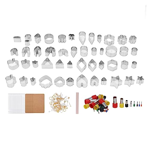 Clay Earring Making Kit | DIY Stainless Steel Floral & Botanical Cutters | Jewelry Making Supplies for Modeling Clay/Sculptures/Crafts | 49 Shapes with 130 + Accessories von Reliant Jazzy