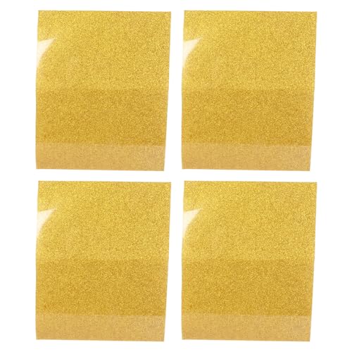 Gold Heat Transfer Film 4 Sheets | 11.8in x 9.8in Smoothing HTV for Shirts/Bags/Aprons | DIY Glitter Material for Crafts & Apparel | PU Material, Easy Cut & Iron - On von Reliant Jazzy
