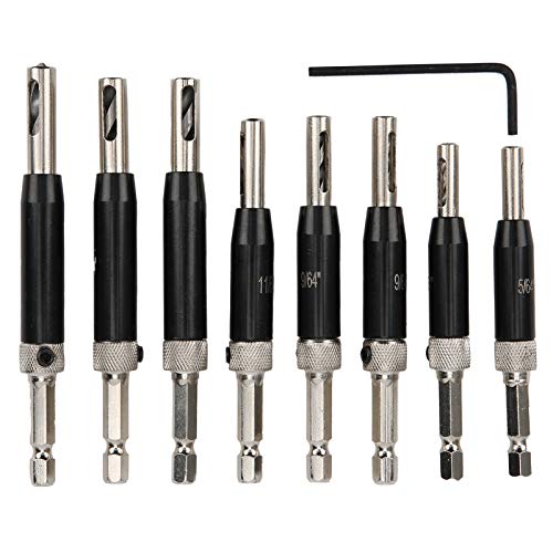 Hinge Drill Bit Set | Enhanced Exactness Hole Puncher for Door/Window/Cabinet Hinges | 8 Sizes Woodworking Tool Kit with Hex Wrench | Aluminum Alloy & Iron Construction von Reliant Jazzy