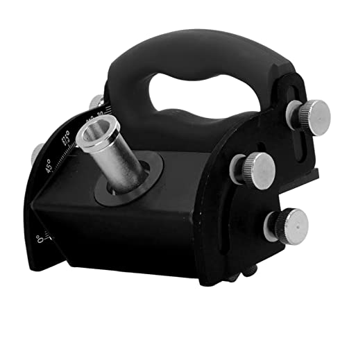 Holzbearbeitungsloch -Locator | Einstellbare 0-90 ° Winkelführung für geneigte Löcher | Aluminiumlegierungspositionierer mit klarer Skala/Bohrhülsen enthalten | Manuelle (Black) von Reliant Jazzy