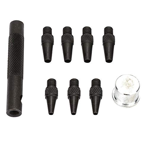 Leather Hole Punch Set 7pcs 2-5mm | Carbon Steel Leathercraft Tool | Interchangeable Heads for DIY/Belts/Shoes | Heat - Treated & Fluted Design von Reliant Jazzy