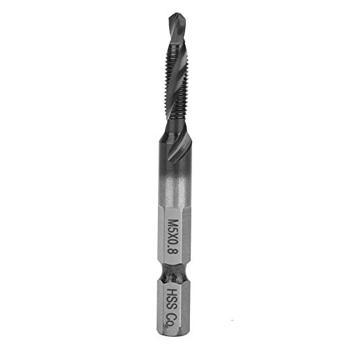 Multifunctional Compound Tap Screwdriver Set | M3 - M10 Cobalt HSS Tapping & Drilling Bits | Hex Shank Spiral Design for Iron/Copper/Aluminum | 6 - Piece Kit with TIAIN Coating (M5*0.8 (TIAIN)) von Reliant Jazzy