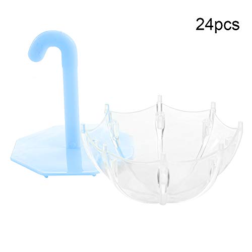 Reliant Jazzy 24Pcs Umbrella Treat Box | Food Grade Plastic for Wedding/Party | Transparent Treat Holder with Secure Lid | 4 Colors (Light Blue) von Reliant Jazzy