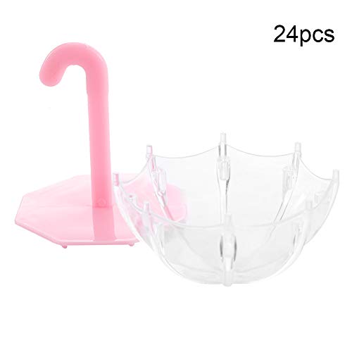 Reliant Jazzy 24Pcs Umbrella Treat Box | Food Grade Plastic for Wedding/Party | Transparent Treat Holder with Secure Lid | 4 Colors (Rosy) von Reliant Jazzy