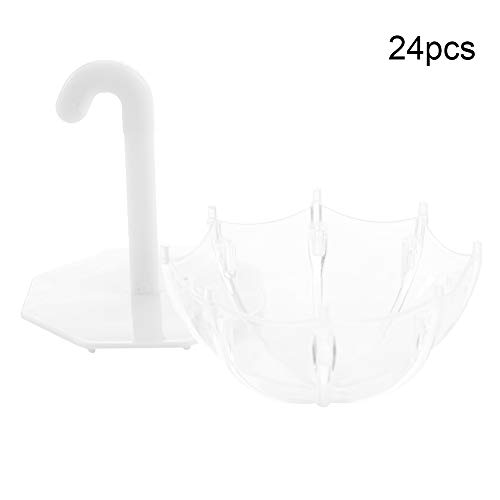 Reliant Jazzy 24Pcs Umbrella Treat Box | Food Grade Plastic for Wedding/Party | Transparent Treat Holder with Secure Lid | 4 Colors (White) von Reliant Jazzy