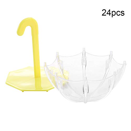 Reliant Jazzy 24Pcs Umbrella Treat Box | Food Grade Plastic for Wedding/Party | Transparent Treat Holder with Secure Lid | 4 Colors (Yellow) von Reliant Jazzy