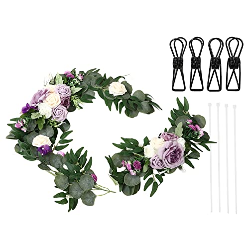 Reliant Jazzy Wedding Floral Decorations 2 Set | Rose Shape Lifelike Vivid Color | Scentless Welcome Flower Decor for Wedding Signs/Home/Holidays | 4 Clips & 4 Straps Included (18063-SZ) von Reliant Jazzy