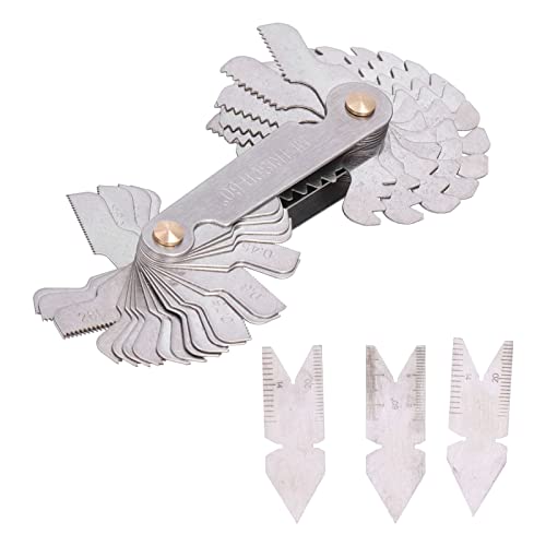 Thread Pitch Cutting Measuring Tool 4Pcs Set | Stainless Steel 52 Cutting Pieces for 55° & 60° Threads | Metric & Imperial Center Measuring Tools for Lathe Tools/Metalworking Thread Pitch Cutting Measuring Tool 4Pcs Set | Stainless Steel 52 Cutting Pieces for 55° & 60° Threads | Metric & Imperial Center Measuring Tools for Lathe Tools/Metalworking von Reliant Jazzy