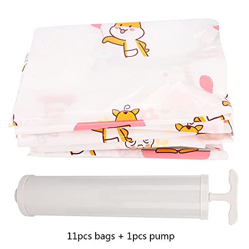 Vakuumspeicherbeutel für Kleidung & Bettwäsche | 7-11 PCs Kompressionstaschen mit Handpumpe | Nachhaltige Lösung für Bettdecke/Decken (12-piece set + manual pump) von Reliant Jazzy