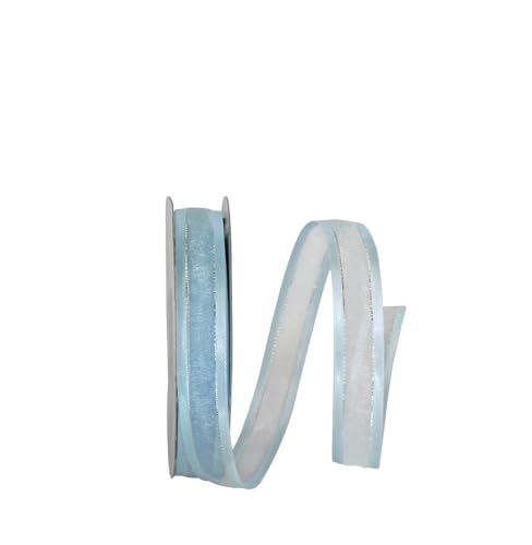 Reliant Ribbon 25205-528-03J Satinband, metallisches Band, 1,6 cm x 23 m, Hellblau/Silber von Reliant Ribbon