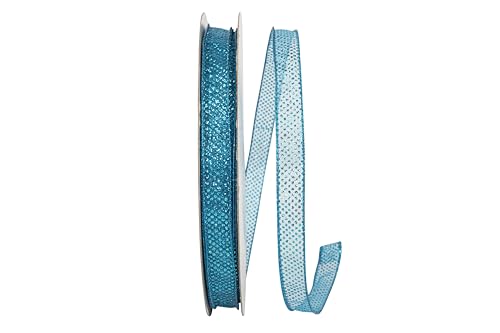 Reliant Ribbon 25741W-913-03K Sheer Glitter Dot Wired Edge Band, türkis, 5/8 Inch X 50 Yards von Reliant Ribbon