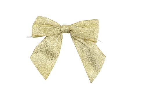 Reliant Ribbon 5126-03509-4X3K Metallic Shimmer Bows-Jumbo-4-1/4in Span X 3-1/4in Tails X 1-1/2in Ribbon Width & 5in Twist Tie Schleifen, Gold Reliant Ribbon 5126-03509-4X3K Metallic Shimmer Bows-Jumbo-4-1/4in Span X 3-1/4in Tails X 1-1/2in Ribbon Width & 5in Twist Tie Schleifen, Gold von Reliant Ribbon