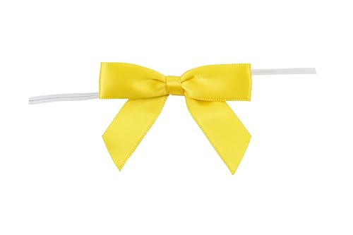 Reliant Ribbon 5171-07903-2X1 Satin-Schleifen, kleine Schleifen, 1,6 cm x 100 Stück, gelb von Reliant Ribbon