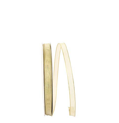 Reliant Ribbon 60235W-035-15K Mesh Metallic 2 Wired Edge Band, gold, 3/8 Inch X 50 Yards, 45 Meter von Reliant Ribbon