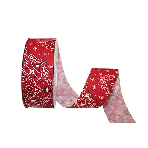 Reliant Ribbon 77263M-065-09F Bandana West Wired Edge Band, Baumwolle, rot, 1-3/8 Inch X 10 Yards von Reliant Ribbon