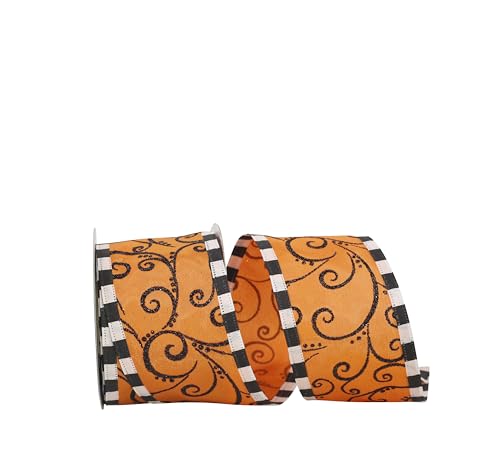 Reliant Ribbon 90564W-517-40F Halloween Swirl Mix Drahtkante Band, 6,4 cm x 9,1 m, orange/schwarz Reliant Ribbon 90564W-517-40F Halloween Swirl Mix Drahtkante Band, 6,4 cm x 9,1 m, orange/schwarz von Reliant Ribbon