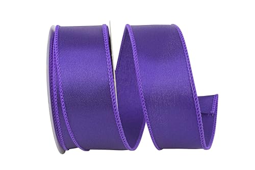 Reliant Ribbon 92575W-064-09F Satinband mit Drahtrand, 3,8 cm x 9,1 m, Violett von Reliant Ribbon