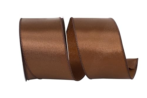 Reliant Ribbon 92575W-092-40F Satinband mit Drahtrand, 5,4 cm x 9,1 m, Braun von Reliant Ribbon