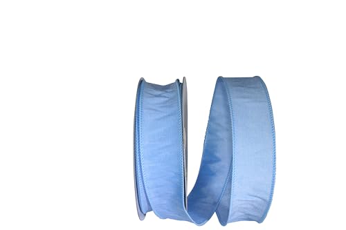 Reliant Ribbon 92975W-052-09H Dupioni Supreme Wired Edge Band, hellblau, 1-1/2 Inch X 20 Yards von Reliant Ribbon