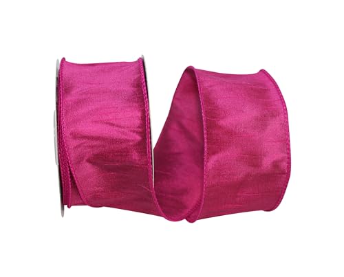 Reliant Ribbon 92975W-222-40F Dupioni Supreme Wired Edge Band, fuchsia, 2-1/2 Inch X 10 Yards von Reliant Ribbon