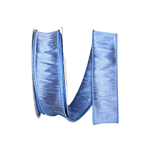 Reliant Ribbon 92975W-354-09H Dupioni Supreme Wired Edge Band, blau (french blue), 1-1/2 Inch X 20 Yards von Reliant Ribbon