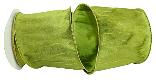 Reliant Ribbon 92975W-535-10F Dupioni Supreme Wired Edge Band, Grün/Gras, 4 Inch X 10 Yards von Reliant Ribbon