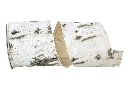 Reliant Ribbon 93218W-030-10F Birch Tree Bark Forest Wired Edge Band, weiß, 4 Inch X 10 Yards Reliant Ribbon 93218W-030-10F Birch Tree Bark Forest Wired Edge Band, weiß, 4 Inch X 10 Yards von Reliant Ribbon