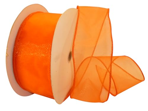 Reliant Ribbon 99908W-058-40K Sheer Lovely Value Band mit Drahtrand, 5,4 cm x 45,7 m, Orange von Reliant Ribbon