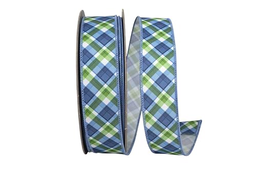 Reliant Ribbon Azurblaues Schleifenband mit Drahtrand, Blau/Grün Reliant Ribbon Azurblaues Schleifenband mit Drahtrand, Blau/Grün von Reliant Ribbon