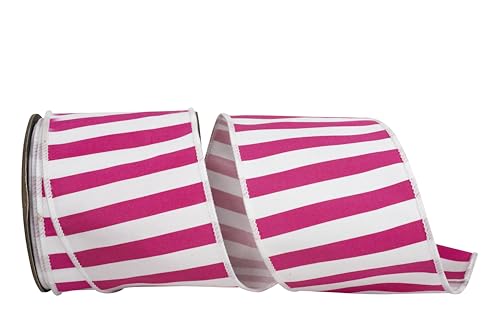 Reliant Ribbon Cabana Stripe Deluxe Schleifenband mit Drahtrand, Fuchsia Reliant Ribbon Cabana Stripe Deluxe Schleifenband mit Drahtrand, Fuchsia von Reliant Ribbon