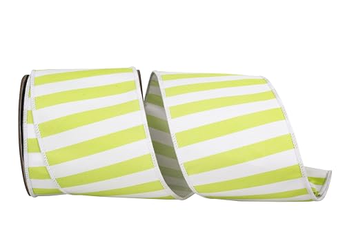 Reliant Ribbon Cabana Stripe Deluxe Schleifenband mit Drahtrand, Limettengrün Reliant Ribbon Cabana Stripe Deluxe Schleifenband mit Drahtrand, Limettengrün von Reliant Ribbon