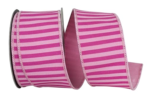 Reliant Ribbon Dupioni Deluxe Band mit Drahtrand, gestreift, Fuchsia/Pink Reliant Ribbon Dupioni Deluxe Band mit Drahtrand, gestreift, Fuchsia/Pink von Reliant Ribbon