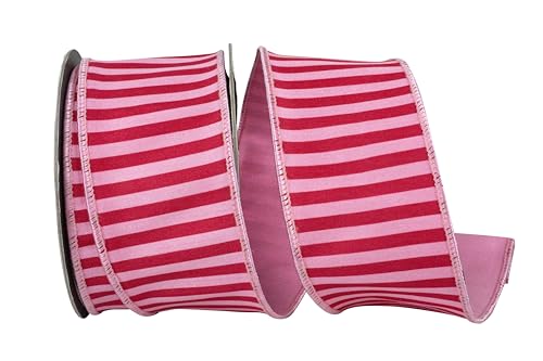 Reliant Ribbon Dupioni Deluxe Band mit Drahtrand, gestreift, Rosa/Rot Reliant Ribbon Dupioni Deluxe Band mit Drahtrand, gestreift, Rosa/Rot von Reliant Ribbon