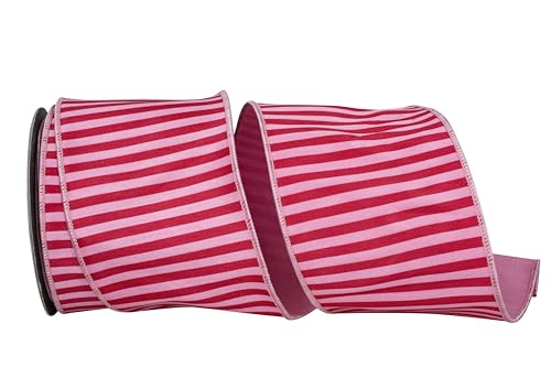 Reliant Ribbon Dupioni Deluxe Band mit Drahtrand, gestreift, Rosa/Rot Reliant Ribbon Dupioni Deluxe Band mit Drahtrand, gestreift, Rosa/Rot von Reliant Ribbon